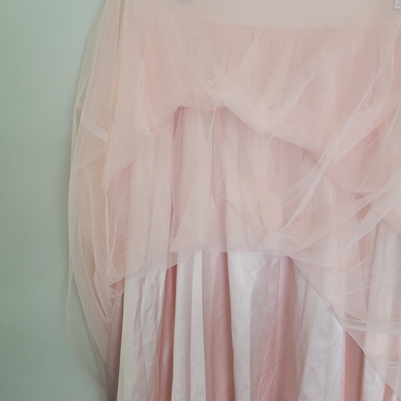 High Waisted Mesh Overlay Flowy Flare Midi Casual Skirt Sz S - Picture 8 of 12